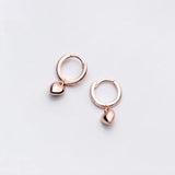 High Love Heart Pendant Stud Earrings 925 Sterling Silver Teen Jewelry