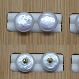12-13mm Freshwater Pearl Stud Earrings 925 Sterling Silver Women's Jewelry Gift
