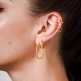 Elegant 18K Plated Silver Earrings Fine Jewelry Women Birthday Gift