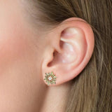 Rose 925 Sterling Silver Flower Earrings Zirconia Bridal Wedding Jewelry