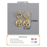 925 Sterling Silver Zircon Hoop Earrings for Women Party