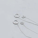 925 Silver Zircon Tassel Hoop Earrings Women Party Jewelry