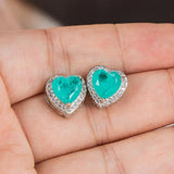 Heart Shape Paraiba Gemstones Earrings