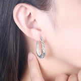 925 Silver Vintage Flower Hoop Earrings Ethnic Jewelry Women