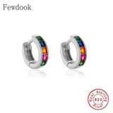925 Silver 18K Round Circle Hoop Earrings for Women Statement Jewelry