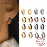 925 Silver 18K Round Circle Hoop Earrings for Women Statement Jewelry