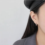 Miimalism 925 Silver Small Hoop Earrings Female Fine Jewelry EB050