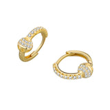 Sterling Silver Zircon Hoops Earrings Women CZ Wedding Jewelry