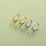 Davis 925 Silver CZ Hoop Earring For Women Fine S925 Jewelry