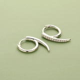 Davis 925 Silver CZ Hoop Earring For Women Fine S925 Jewelry