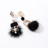 Crystal Austrian Sweet Girl Hair Ball Earrings