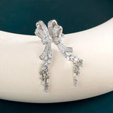 Angel Wings Bowknot Earrings 925 Silver Jewelry Wedding Accessories