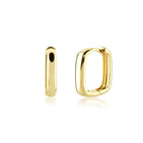 11mm Square Geometric Hoop Earrings 925 Sterling Silver Rock Punk Women Jewelry