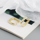11mm Square Geometric Hoop Earrings 925 Sterling Silver Rock Punk Women Jewelry