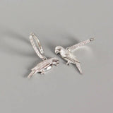 925 Sterling Silver Parrot Hoop Earrings
