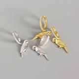 925 Sterling Silver Parrot Hoop Earrings