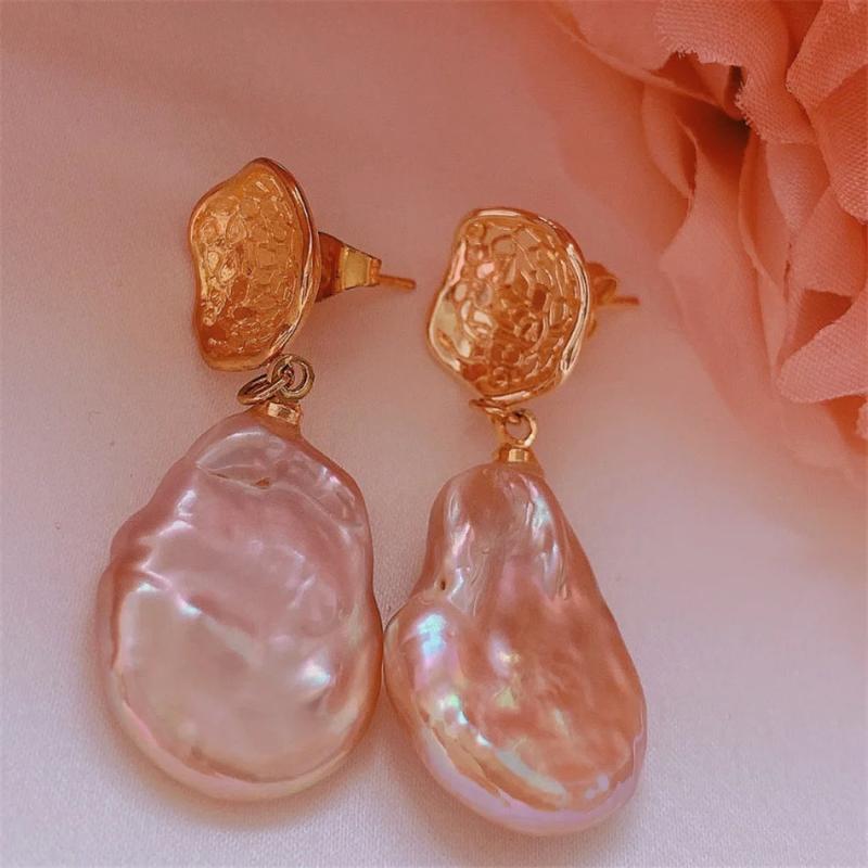 Baroque Pearl Earrings 18KGP Holiday Classic Jewelry Party Accessory