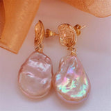 Baroque Pearl Earrings 18KGP Holiday Classic Jewelry Party Accessory
