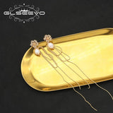 Flowers Tassel Pearls Earrings Retro Jewelry Women Party