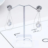 Water Drop Zircon 925 Silver Stud Earrings ER95