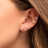 925 Silver Pinky Girl Women Jewelry Lollipop Pink Stud Earrings Set