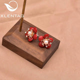 Freshwater Pearl Coral Flower Earrings 925 Silver Fine Jewelry