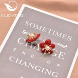 Freshwater Pearl Coral Flower Earrings 925 Silver Fine Jewelry
