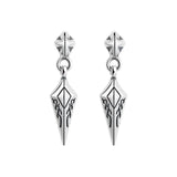 ZFSILVER S925 Silver Diamond Pattern Earring Party Jewelry Women Girl