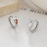 925 Silver Rabbit Carrot Asymmetry Hoop Earrings Gift