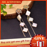 Fresh Water Pearl Tassel Drop Earrings for Women Party Birthday Fine Jewelry