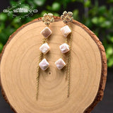 Fresh Water Pearl Tassel Drop Earrings for Women Party Birthday Fine Jewelry