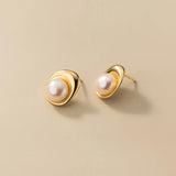 925 Sterling Silver Pearl Stud Earrings For Women Kids Ear Wedding Party Jewelry