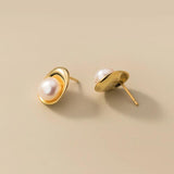 925 Sterling Silver Pearl Stud Earrings For Women Kids Ear Wedding Party Jewelry