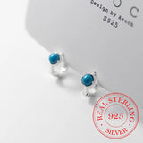 S925 Silver Turquoise Clip Earrings Women Girls Wedding Party Jewelry