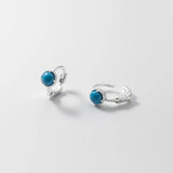 S925 Silver Turquoise Clip Earrings Women Girls Wedding Party Jewelry