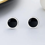 S925 Silver Round Earrings Charms Jewelry Men Women Girl