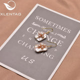Natural Baroque Pearl Pink Flower Earrings Fine Jewelry