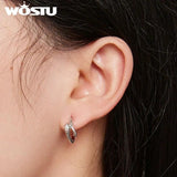 925 Sterling Silver Snake Ear Clips Green Zircons Ear Hoop Original Jewelry