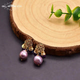 Vintage Natural Freshwater Pearl Crystal Pendant Earrings S925 Sterling Silver