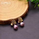 Vintage Natural Freshwater Pearl Crystal Pendant Earrings S925 Sterling Silver