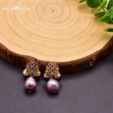 Vintage Natural Freshwater Pearl Crystal Pendant Earrings S925 Sterling Silver