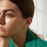 925 Silver CZ Huggie Hoop Earrings for Women, Brincos Christmas Gift