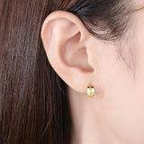 925 Silver Golden Hoop Earring CZ Cuff Huggie Boucle D'Oreille Femme Bijoux