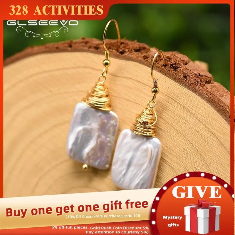 Baroque Pearl Dangle Earrings For Women Fine Jewelry GE0902A