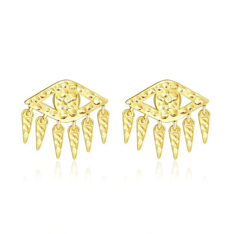 925 Silver Evil Eye Tassel Drop Earrings for Women Girls ES101