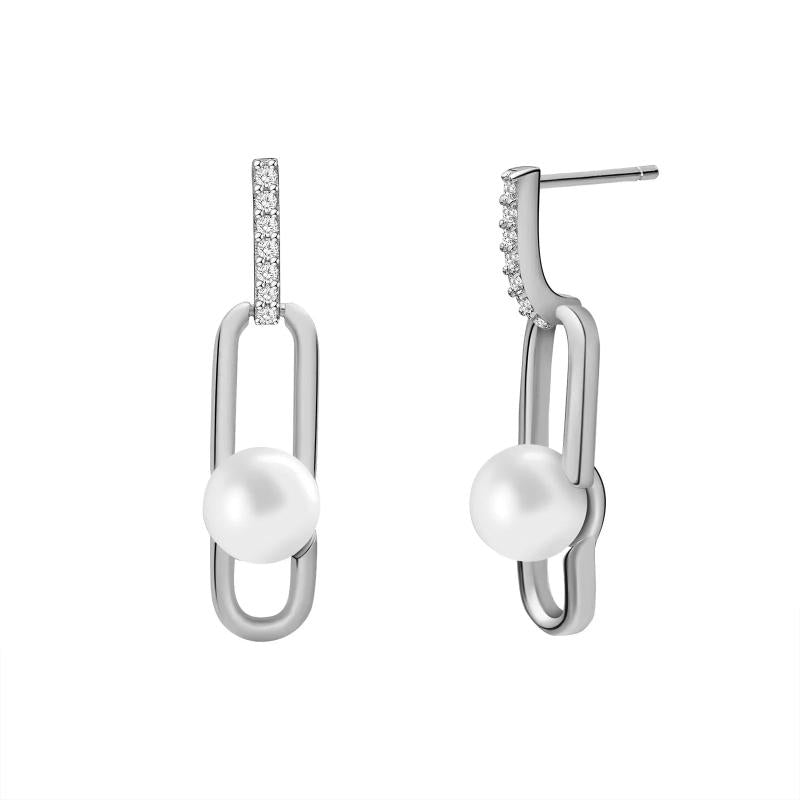 925 Sterling Silver Pearl Unusual Drop Earrings For Women Earrings Femme