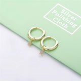 925 Silver Circle Ring Earring DIY Star Moon Pendant Hoop Women Jewelry