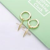925 Silver Circle Ring Earring DIY Star Moon Pendant Hoop Women Jewelry