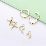 925 Silver Circle Ring Earring DIY Star Moon Pendant Hoop Women Jewelry