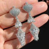 Vintage Lantern Umbrella Earrings with Zircon - Antique Jewelry